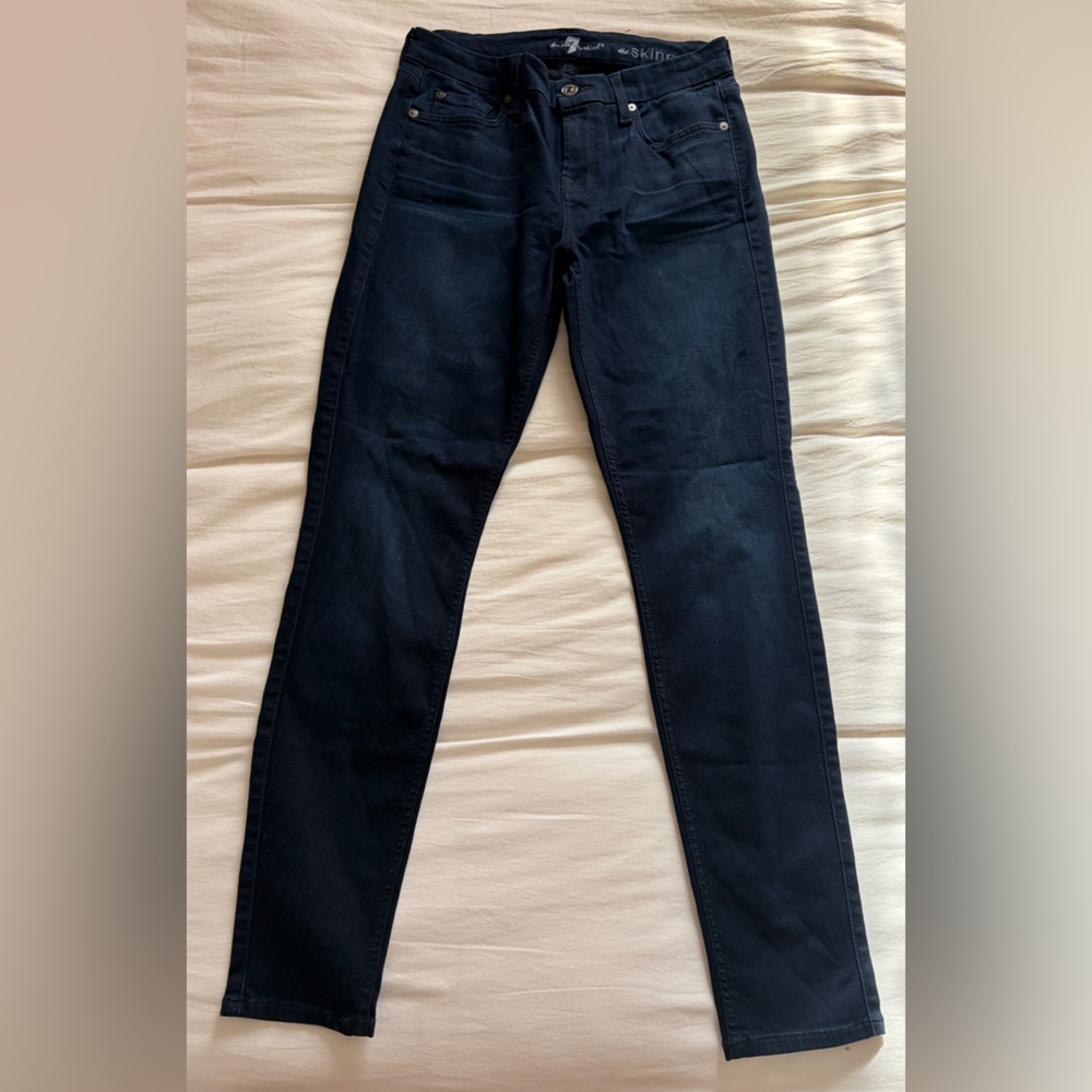 7 For All Mankind Dark Blue Skinny Jeans